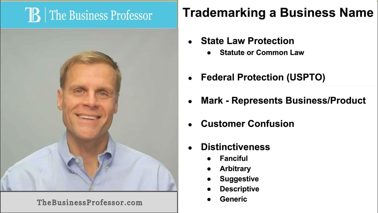 'Video thumbnail for Trademarking a Business Name'