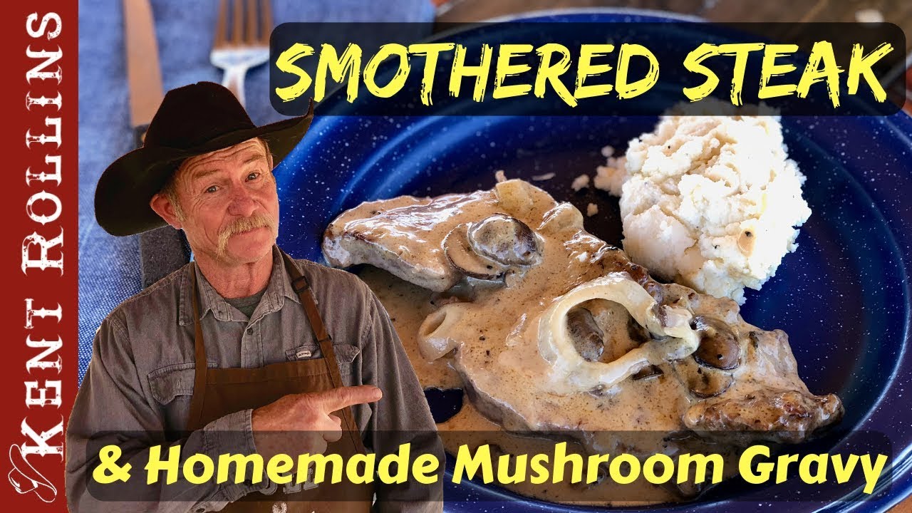 'Video thumbnail for Smothered Steak / Salisbury Steak with Homemade Mushroom Gravy Recipe'
