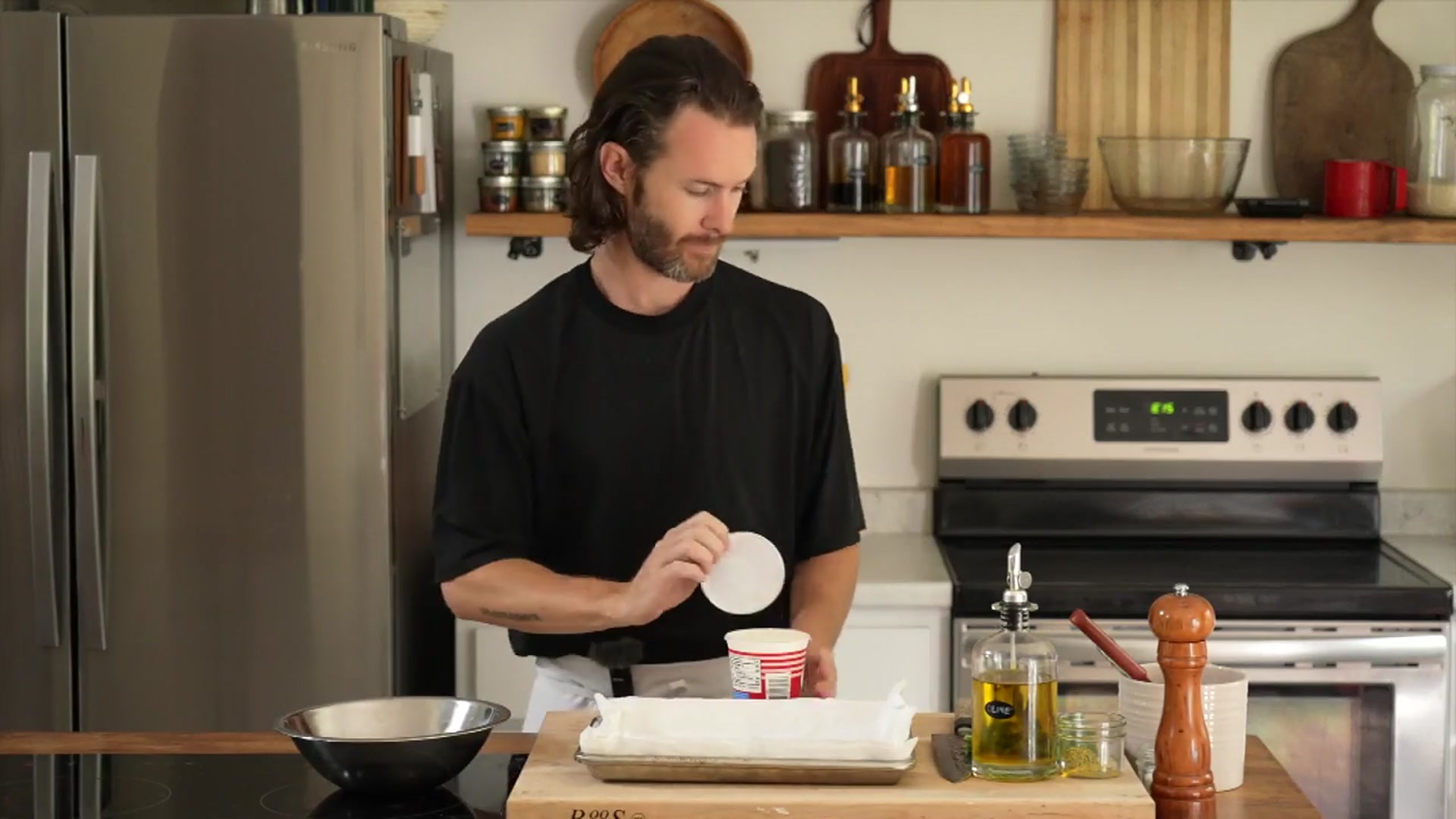 'Video thumbnail for Ricotta Squash Blossom Fritters & Tomato Salad'
