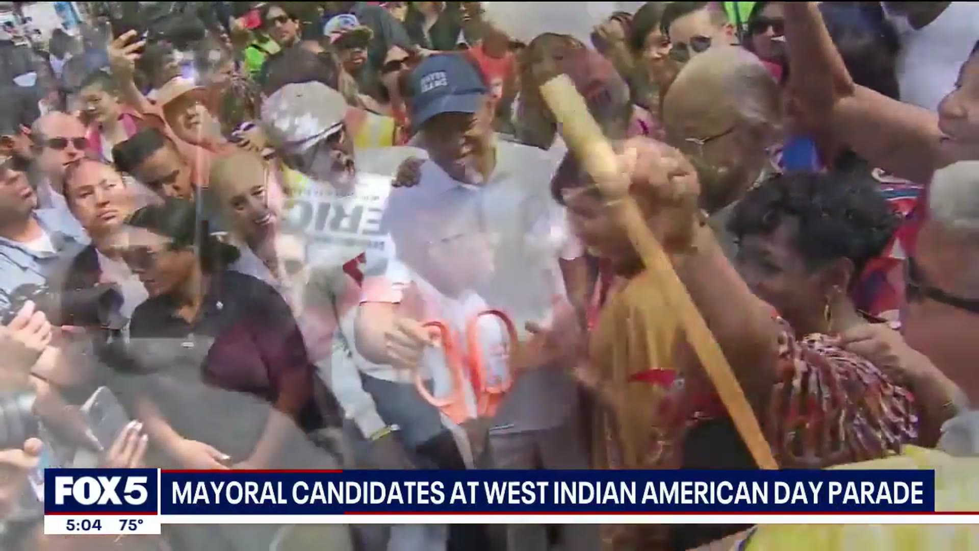 'Video thumbnail for NYC mayoral candidates at West Indian American Day Parade'
