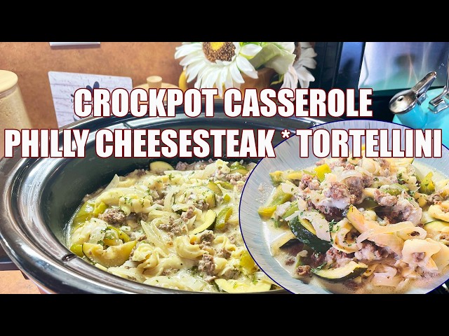 Video thumbnail for CROCKPOT PHILLY CHEESESTEAK & TORTELLINI CASSEROLE