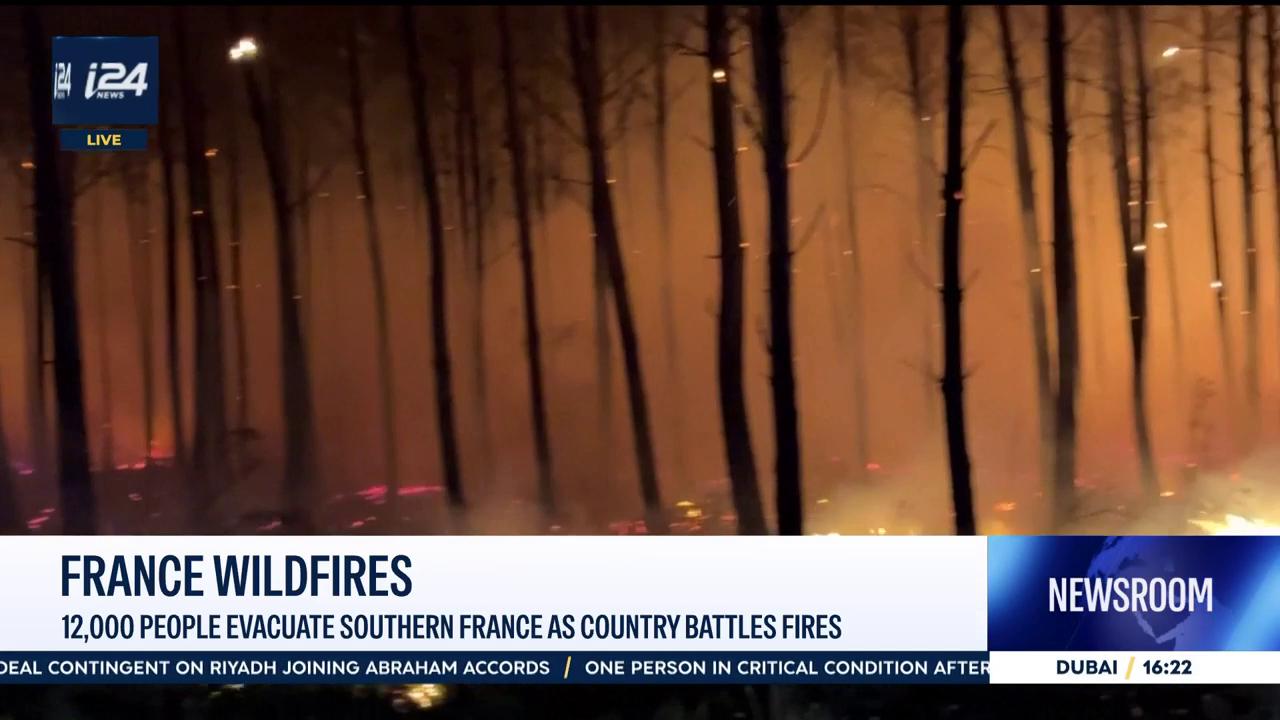 Video thumbnail for France wildfires: 12,000 people evacuate southern France as country battles fires