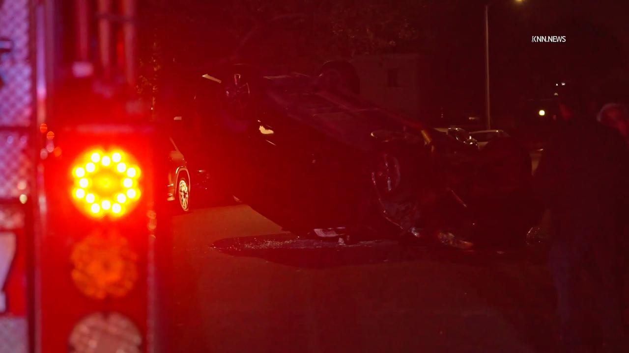 Video thumbnail for US, Los Angeles: Santa Clarita Person Transported to Hospital Following Rollover Collision in Canyon Country.