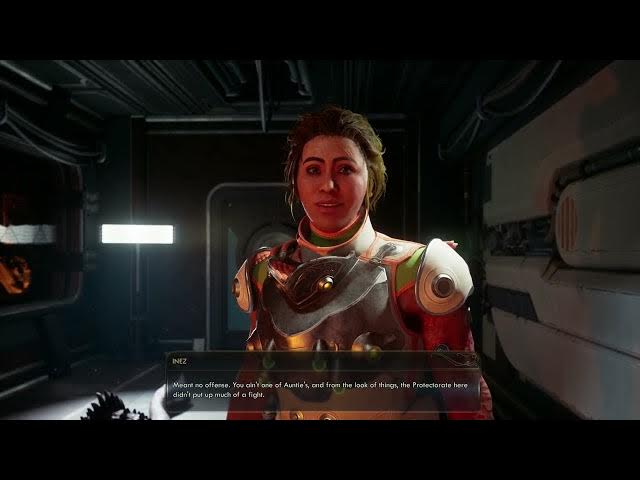 Video thumbnail for The Outer Worlds 2 - Above and Beyond Repair: Meet Inez (Grafted Soldier) at Ministry of Accuracy