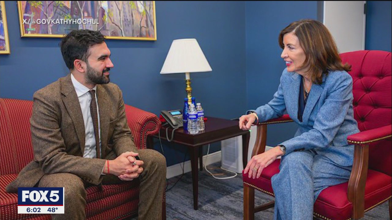 Video thumbnail for Hochul and Mamdani talk funding cuts, childcare amid possible Trump crackdown on NYC