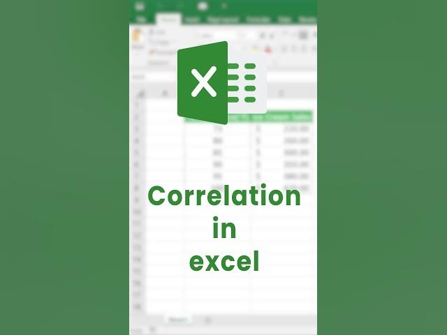 'Video thumbnail for Correlation in Excel (Explained in 40 Seconds) #shorts #excel #correlation'