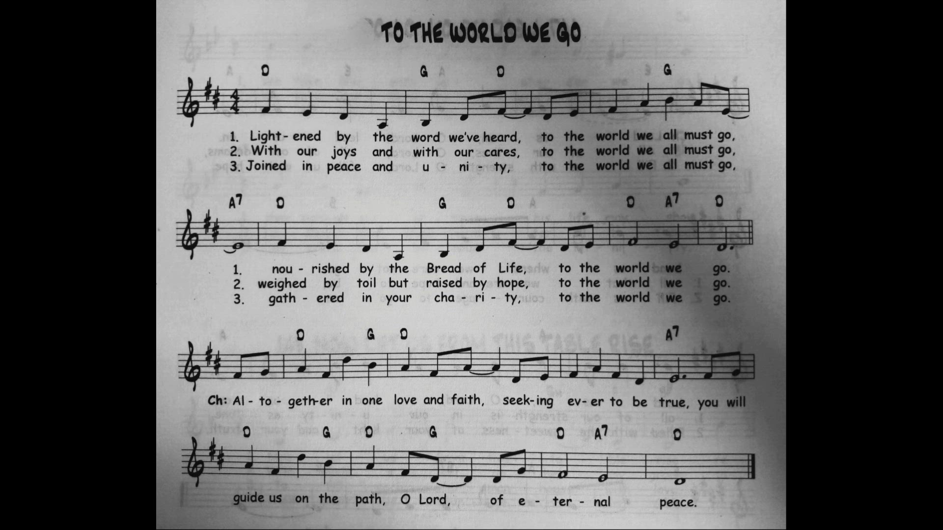 'Video thumbnail for To The World We Go - Catholic Mass Song Sheet Music'
