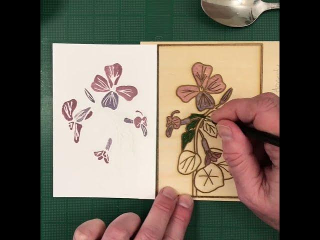 Video thumbnail for The meditative process of painting a woodblock print #art #satisfying #painting