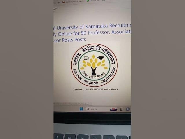 Video thumbnail for Central university of Karnataka #jobopportunities #governmentjobs #careeradvice #employmentnews