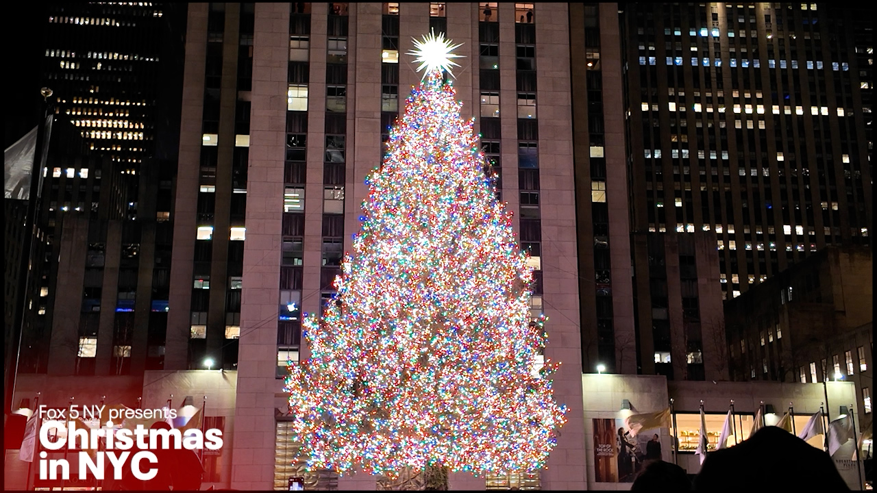 Video thumbnail for Christmas in NYC with background music: 2025 lights, trees, more