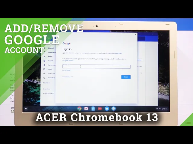 Video thumbnail for How to Add & Remove Google User in ACER Chromebook 13 – Set Up New Account
