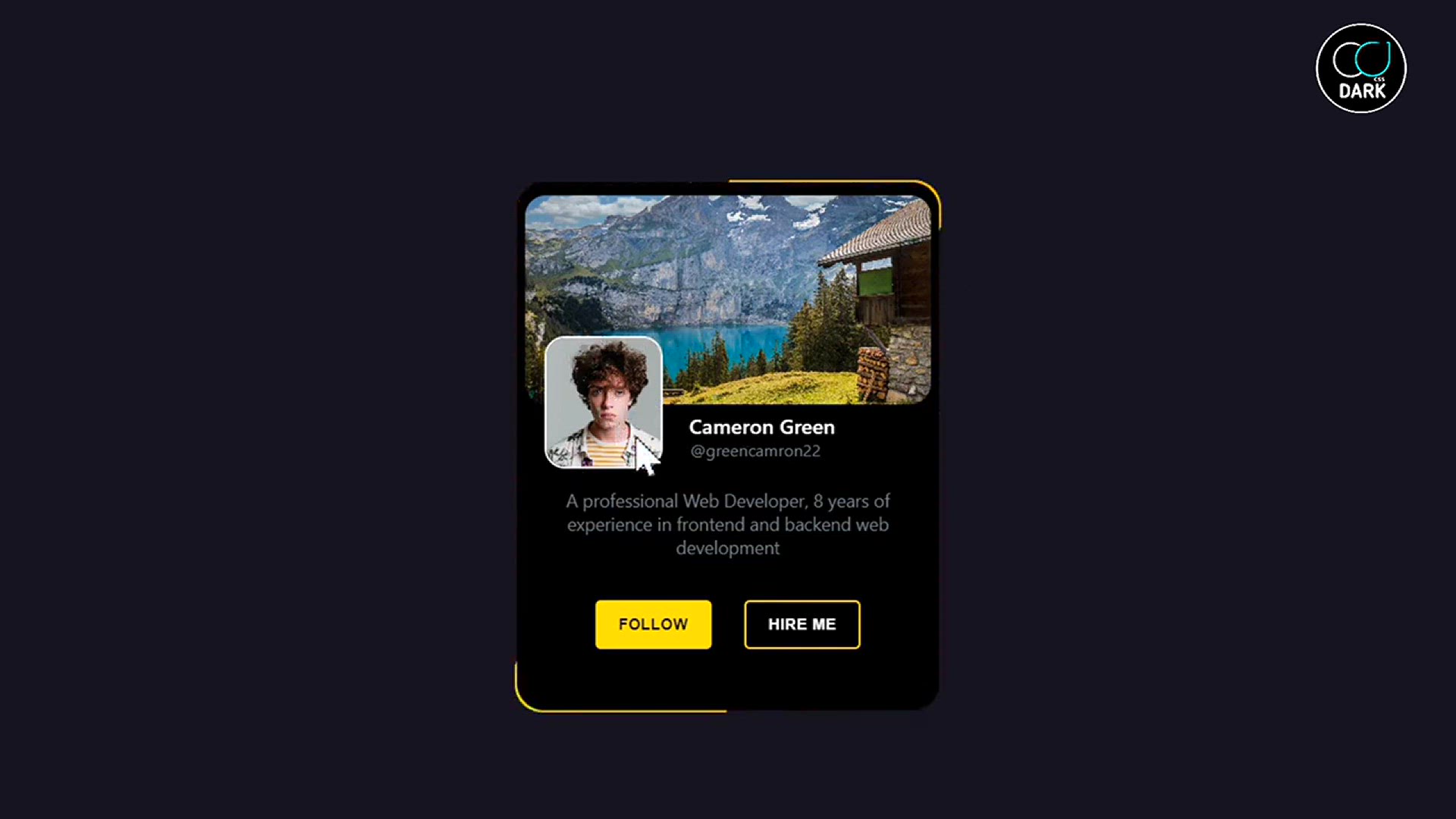 'Video thumbnail for Profile Card with Border Animation in Html CSS'