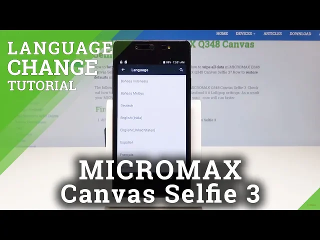 Video thumbnail for How to Change Language in MICROMAX Selfie 3 - Language Settings