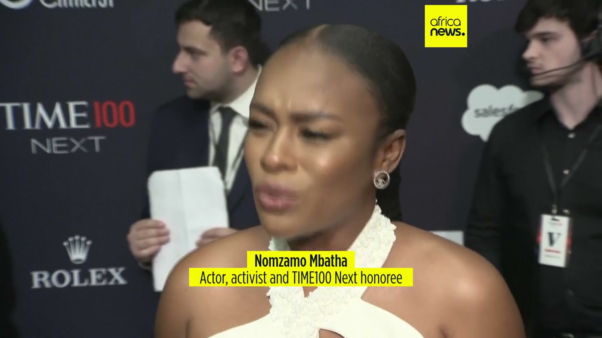 'Video thumbnail for TIME100 Next honoree Nomzamo Mbatha urges public figures to speak about world issues'