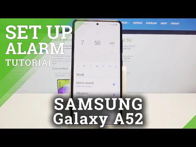 Video thumbnail for How to Set Up Alarm Clock on SAMSUNG Galaxy A52 – Open Alarm Settings
