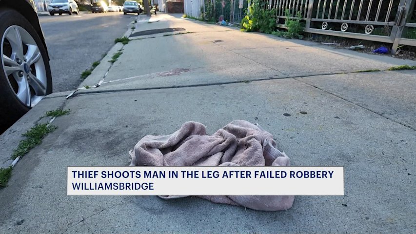 Video thumbnail for Man shot during attempted robbery in Williamsbridge; suspect remains at large