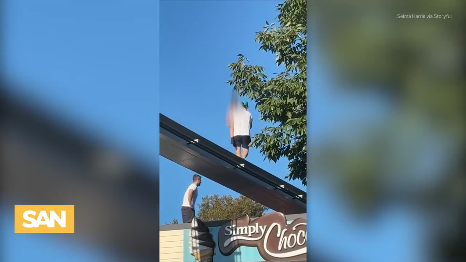 'Video thumbnail for Man saves boy from amusement park monorail track'