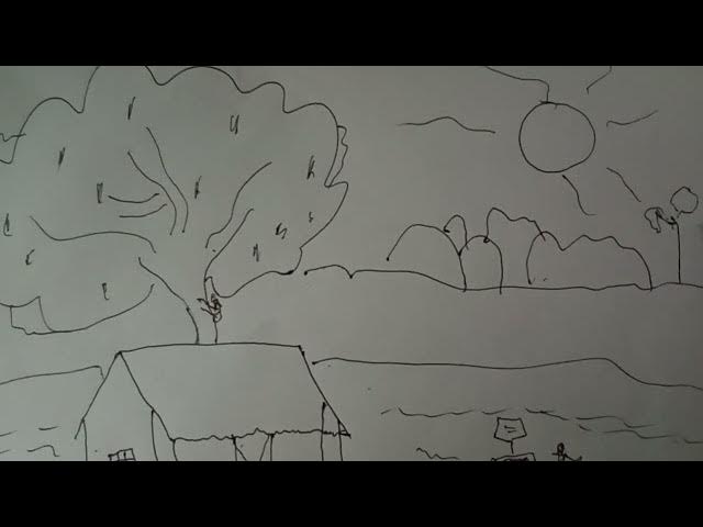 Video thumbnail for How to draw a mountain with the sun