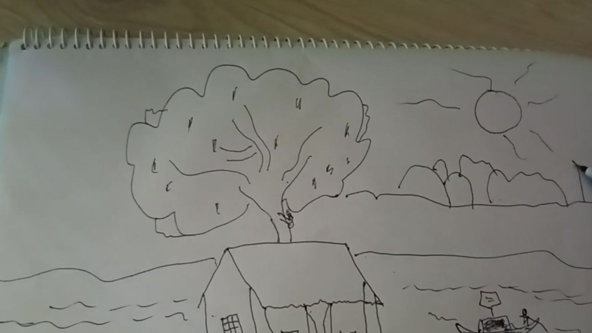 Video thumbnail for How to draw a mountain with the sun