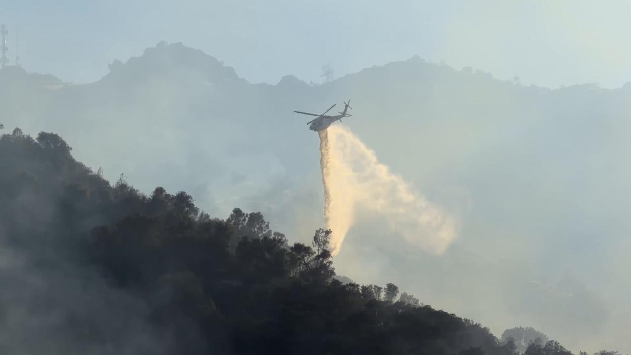 Video thumbnail for US: Firefighters battle wildfire in California's Contra Costa County.