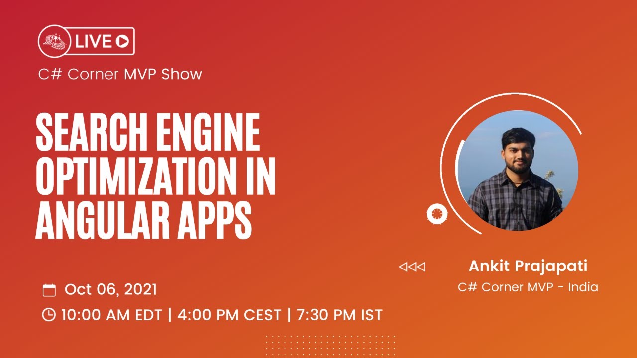 'Video thumbnail for Search Engine Optimization in Angular Apps - MVP Show ft. Ankit Prajapati'