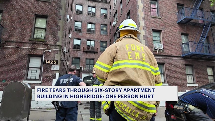 Video thumbnail for Family displaced, at least 1 injured following Highbridge apartment fire