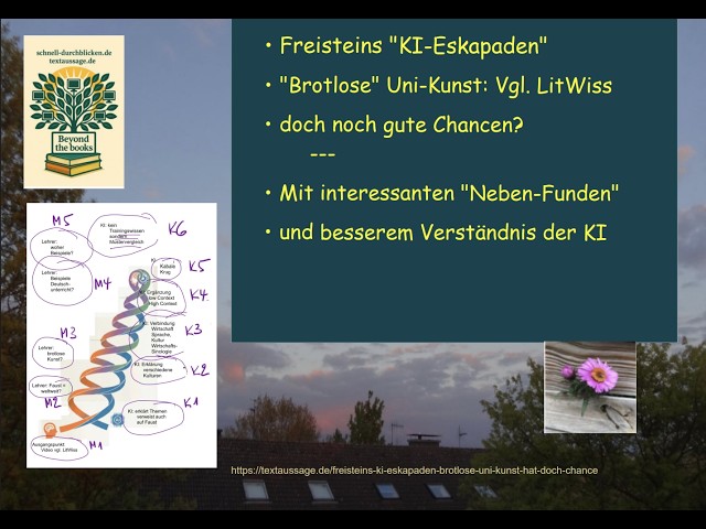 Video thumbnail for Uni-Studium - brotlose Kunst? Freisteins KI-Eskapade findet eine Lösung und noch mehr