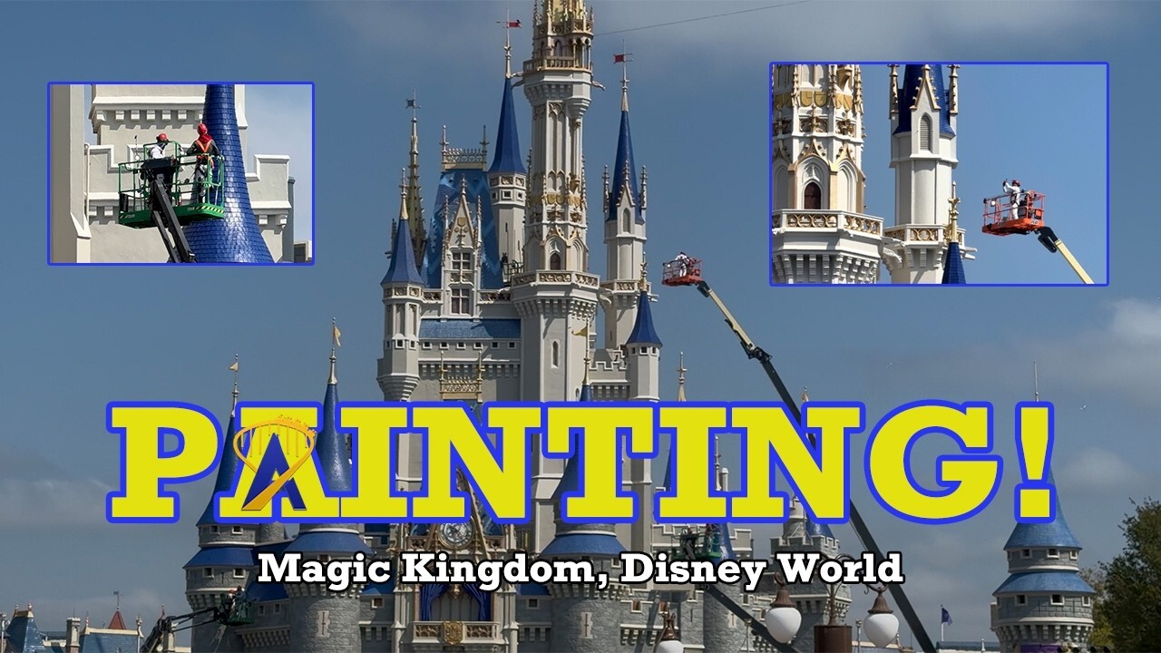 Video thumbnail for Painting Cinderella Castle at the Magic Kingdom, Walt Disney World