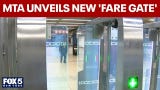 Video thumbnail for MTA unveils new 'fare gate' for select subway stations