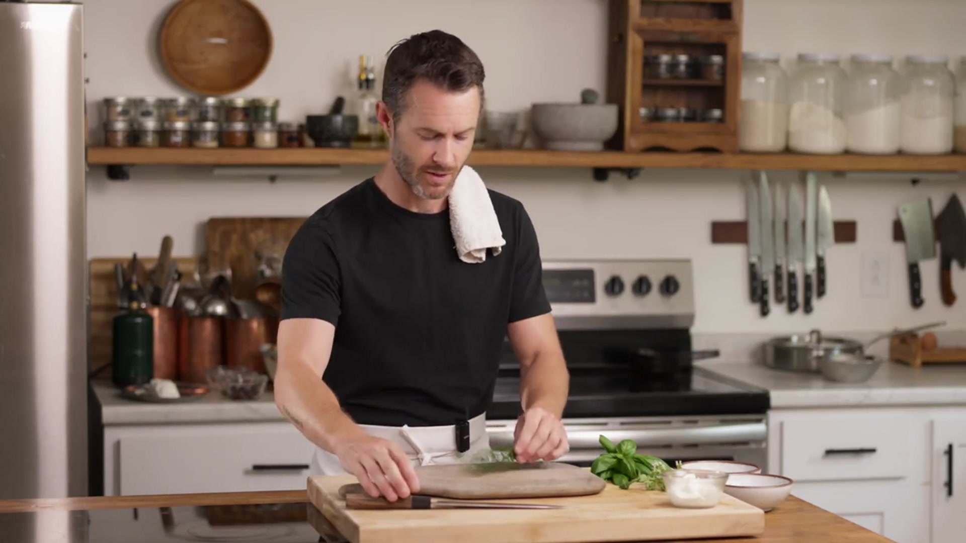 'Video thumbnail for Crispy Tomato Salad with Greek Yogurt Dressing'