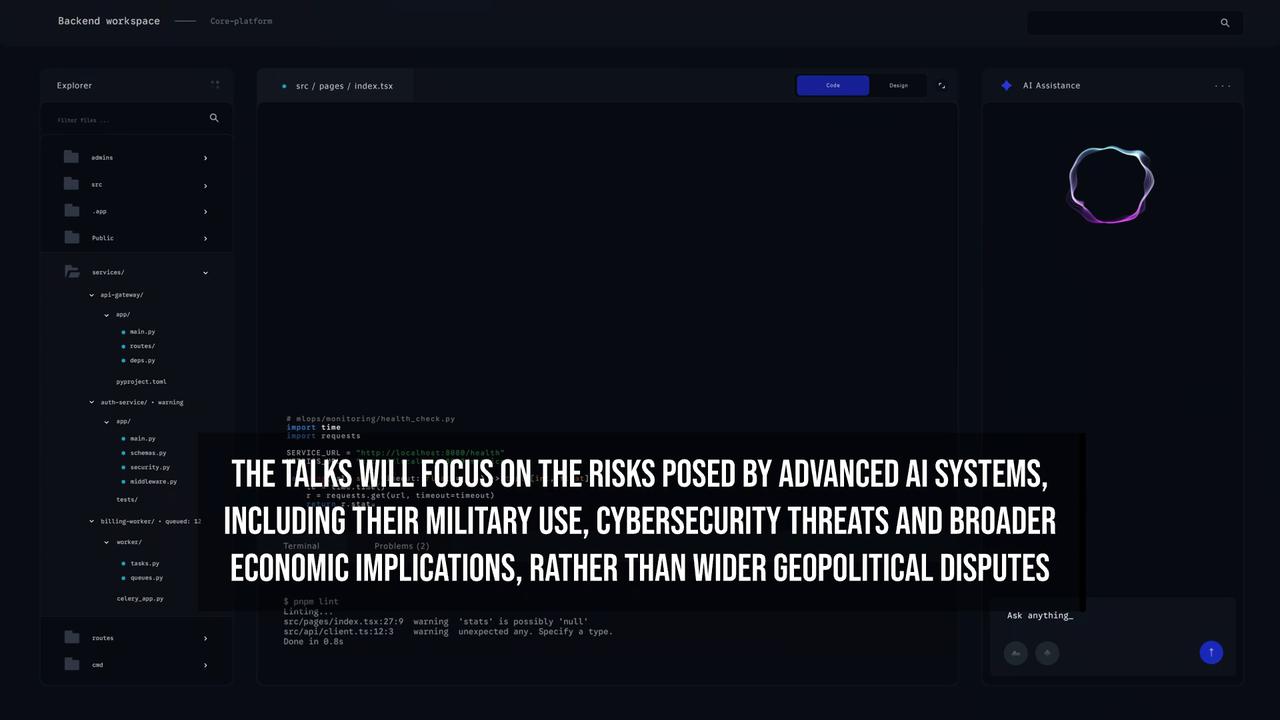 Video thumbnail for Washington and Beijing Set for High-Level AI Dialogue in September.