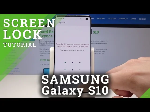 Video thumbnail for How to Set Up Screen Lock on SAMSUNG Galaxy S10 - Add Pattern / Password in Galaxy S10