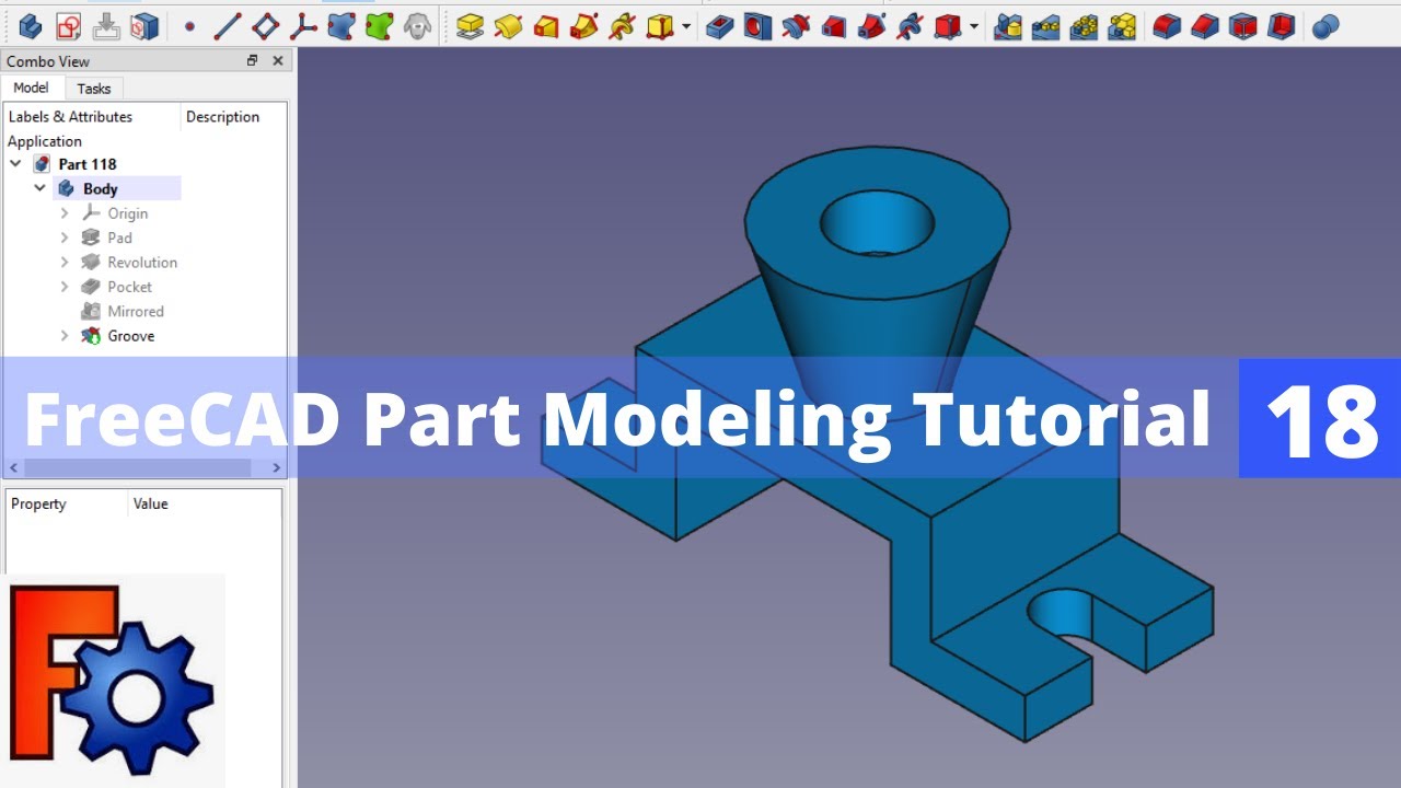 'Video thumbnail for FreeCAD Part Modeling Tutorial 18 | FreeCAD Tutorial | FreeCAD Beginner Tutorial | Mechnexus |'