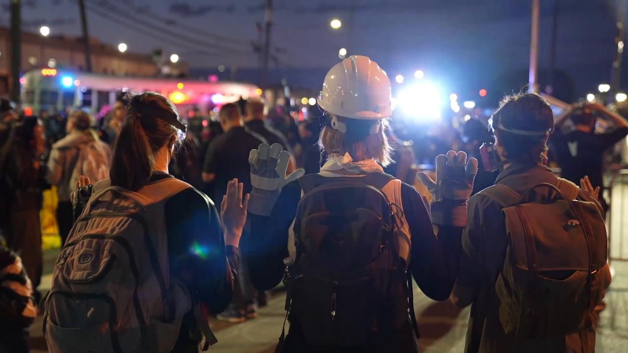 Video thumbnail for US: Anti-ICE protest continues after curfew outside Delaney Hall in New Jersey.