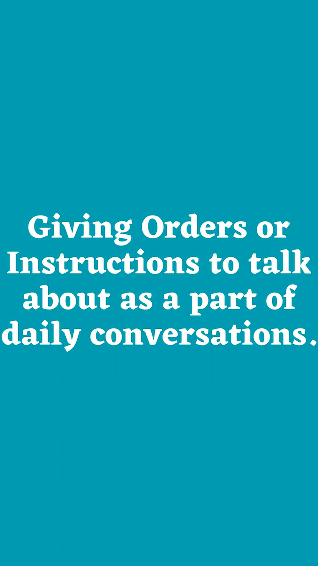 'Video thumbnail for Giving Orders or Instructions Part 5'