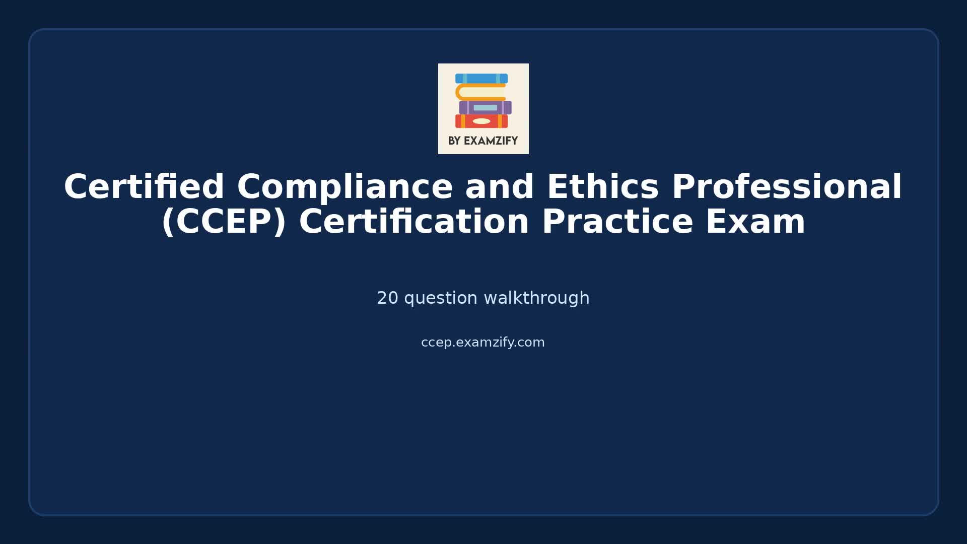 Video thumbnail for Certified Compliance and Ethics Professional (CCEP) Certification Practice Exam