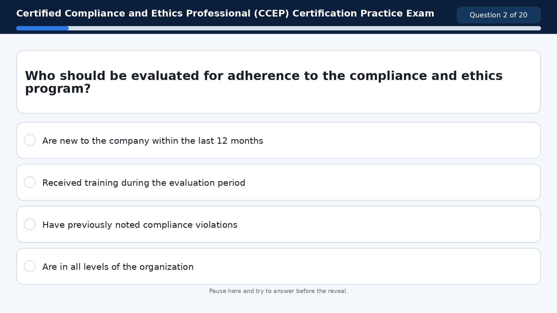 Video thumbnail for Certified Compliance and Ethics Professional (CCEP) Certification Practice Exam
