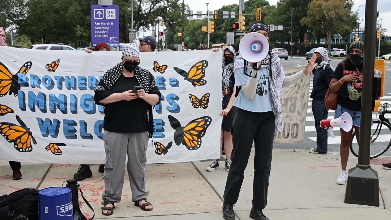 Video thumbnail for Pro-Palestinian Protest Outside Ed Sheeran Concert in Philadelphia 2.