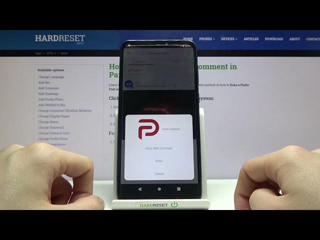 Video thumbnail for How to Echo Post with Comment on Parler App – Repost Content