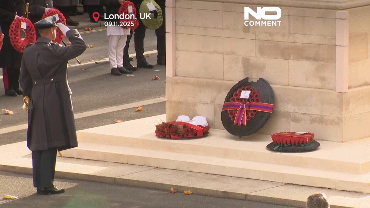 Video thumbnail for King Charles III and Prince William honor war dead in London ceremony