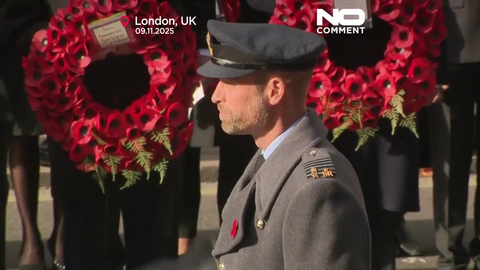 'Video thumbnail for King Charles III and Prince William honor war dead in London ceremony'