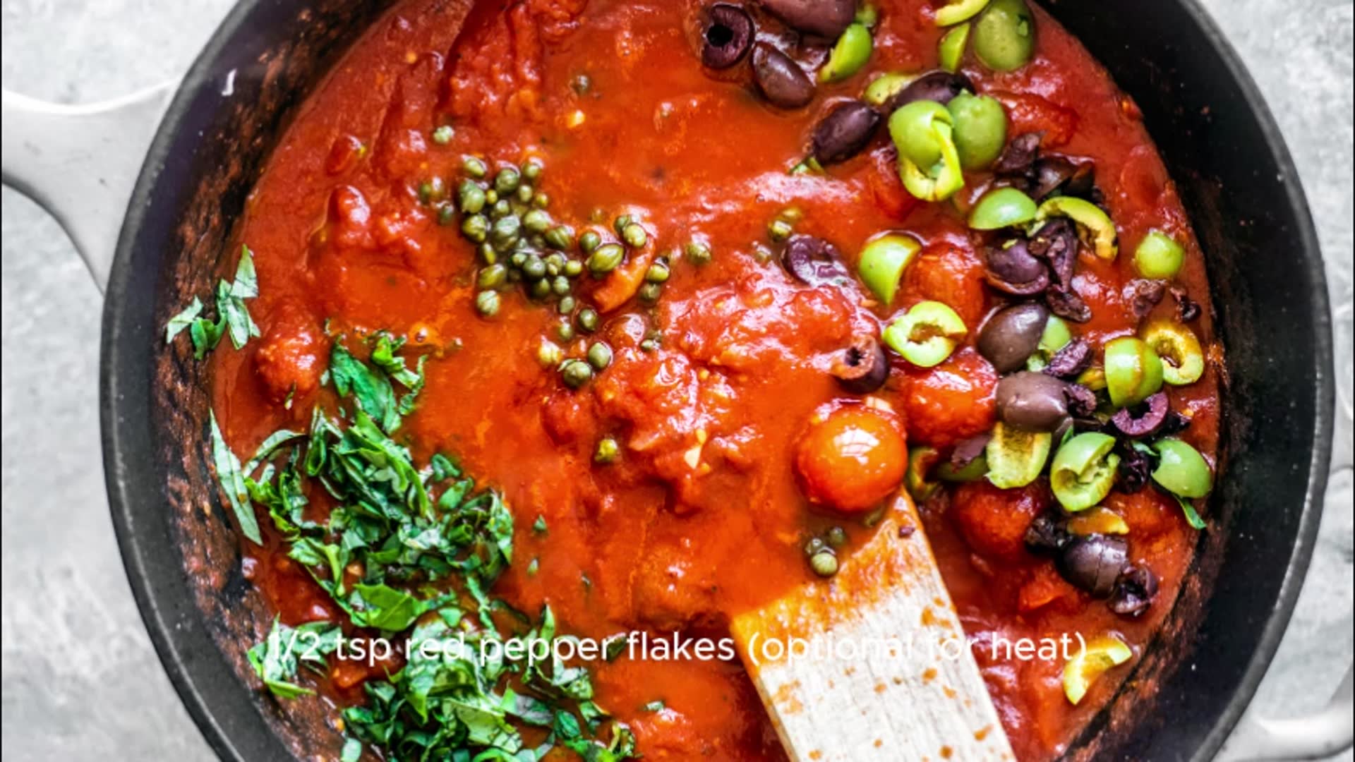 'Video thumbnail for Puttanesca sauce recipe'