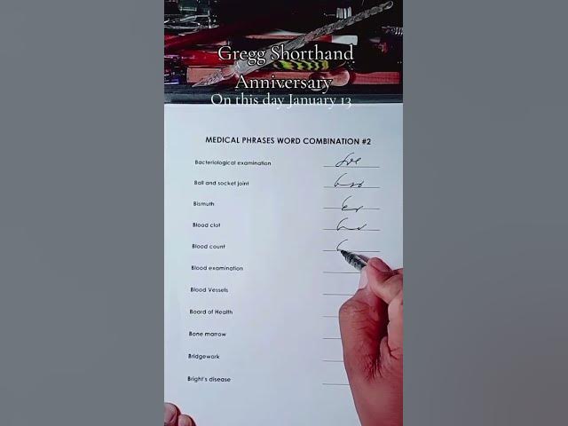 Video thumbnail for Gregg Shorthand #medicalterminology #shorthand #greggshorthand #steno