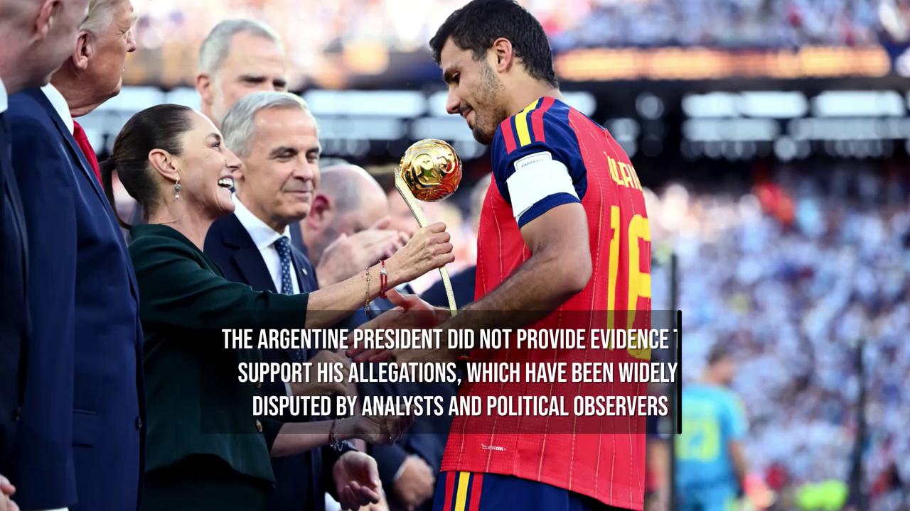 Video thumbnail for Argentina's Milei Blames U.S. Democrats, Brazil and Mexico for World Cup Criticism.