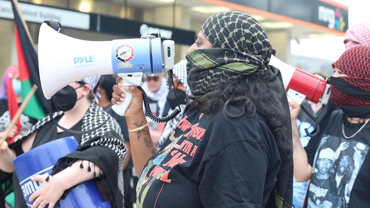 Video thumbnail for Pro-Palestinian Protest Outside Ed Sheeran Concert in Philadelphia 4.