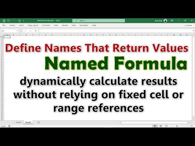 Video thumbnail for Excel Named Formulas: Calculate results without relying on fixed cell or range references.