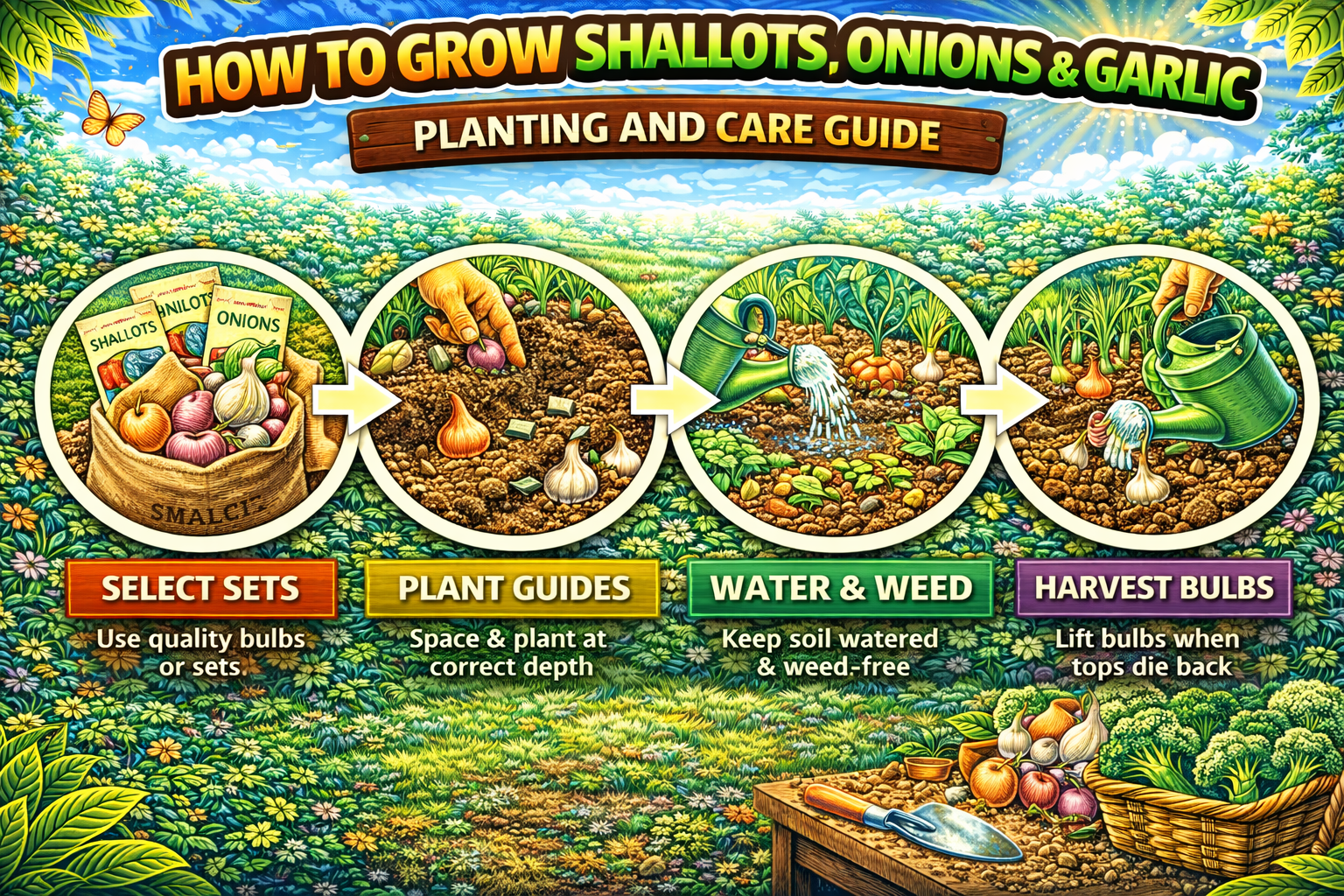 Video thumbnail for How to Grow Shallots, Onions & Garlic | Planting and Care Guide