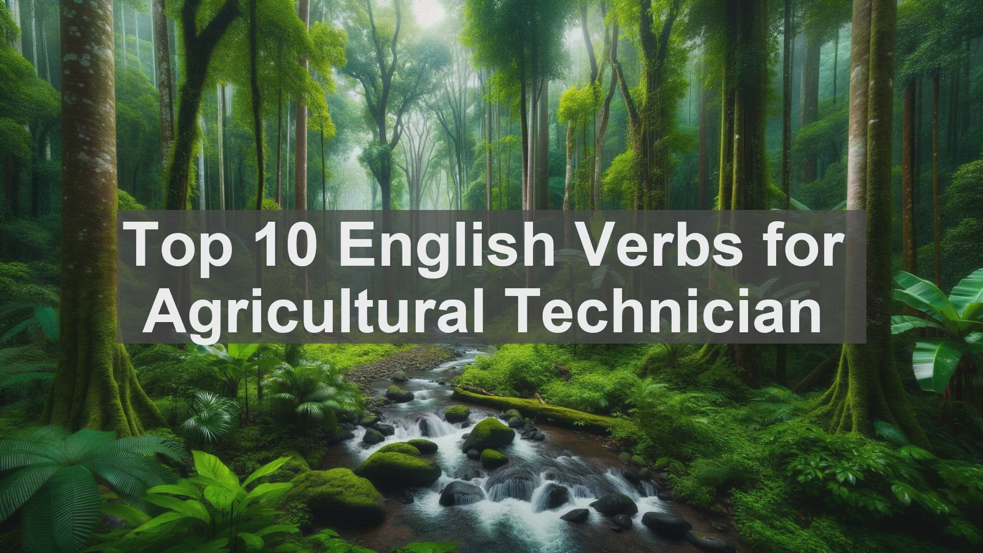 'Video thumbnail for Top 10 English Verbs for Agricultural Technician'