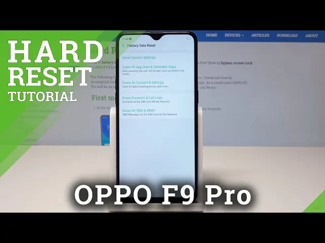 Video thumbnail for HARD RESET OPPO F9 Pro - Factory Reset / Erase Data