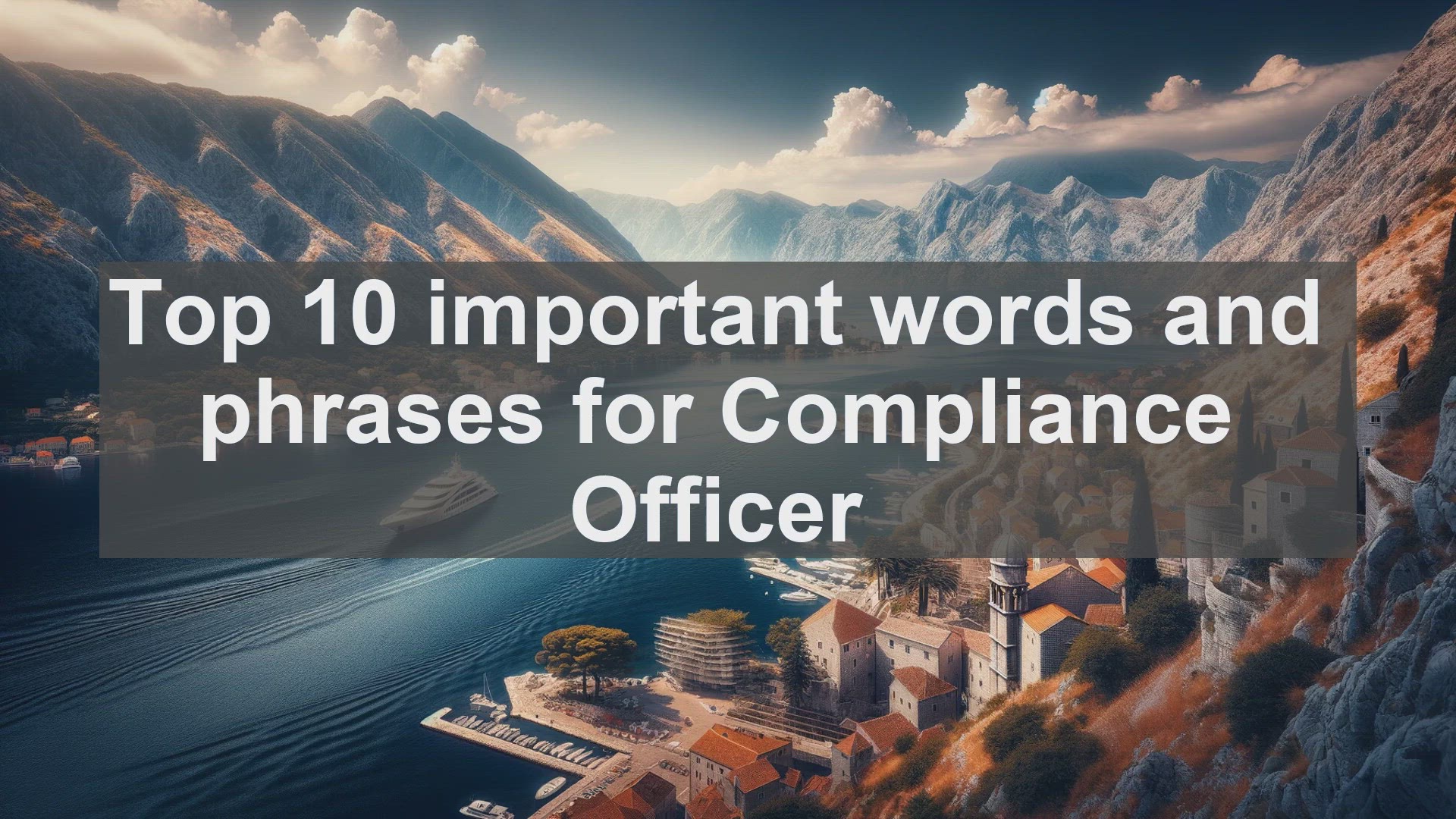 'Video thumbnail for Top 10 important words and phrases for Compliance Officer'
